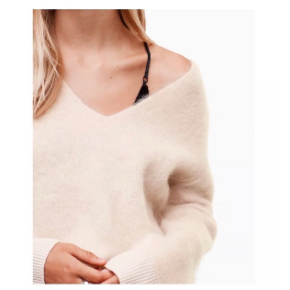 Aritzia Talula Deep V Mohair Sweater